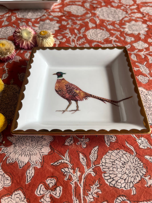 "Vide Poche" Porzellanschale mit Fasan Motiv