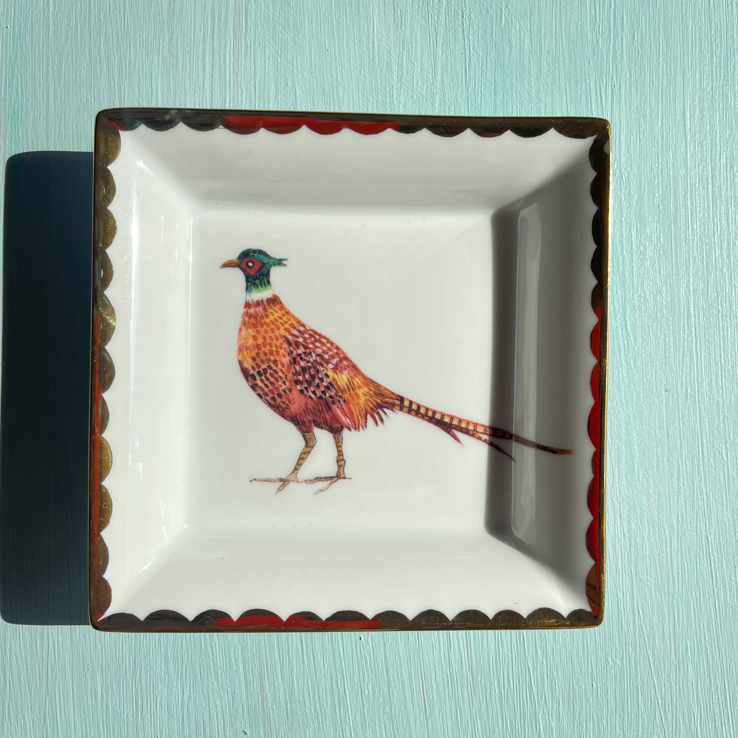 "Vide Poche" Porzellanschale mit Fasan Motiv