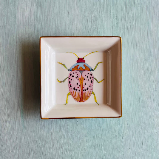 "Vide Poche" Porzellanschale mit rosa Käfer Motiv (Kopie) (Kopie)