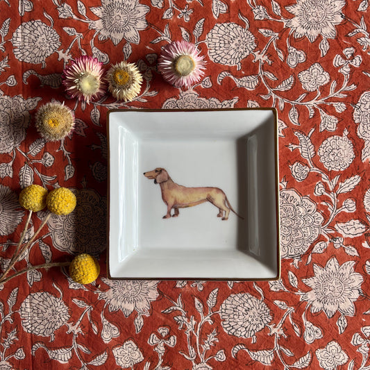 "Vide Poche" Porzellanschale mit Dackel Motiv