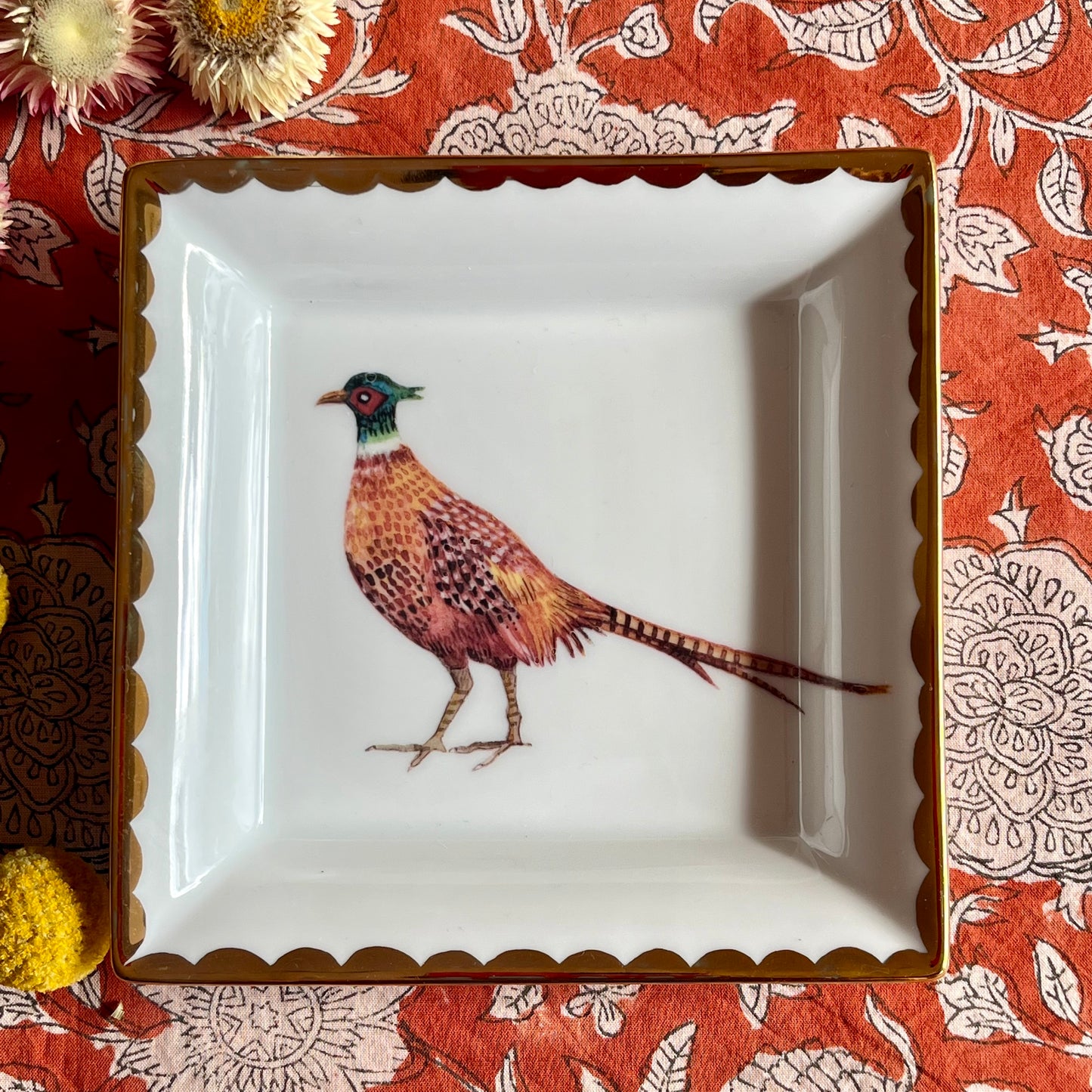 "Vide Poche" Porzellanschale mit Fasan Motiv