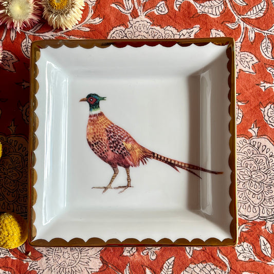 "Vide Poche" Porzellanschale mit Fasan Motiv