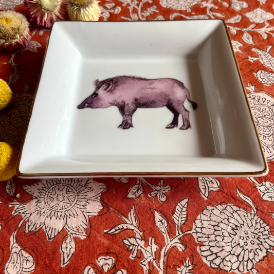 "Vide Poche" Porzellanschale mit Wildschwein Motiv
