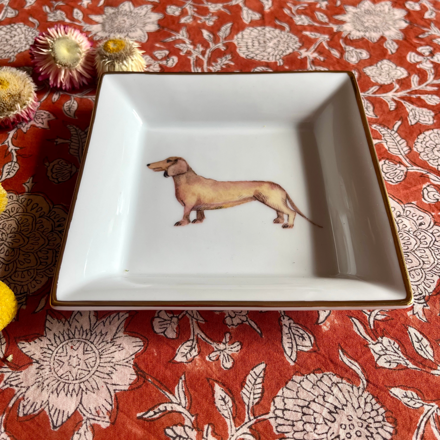 "Vide Poche" Porzellanschale mit Dackel Motiv