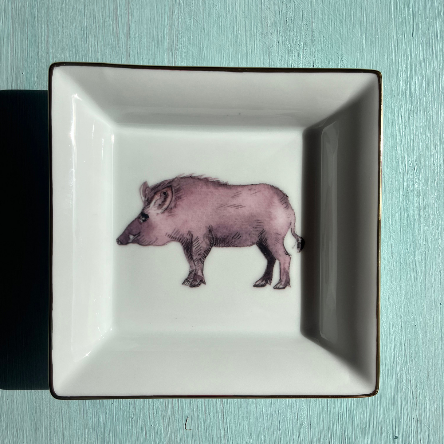 "Vide Poche" Porzellanschale mit Wildschwein Motiv