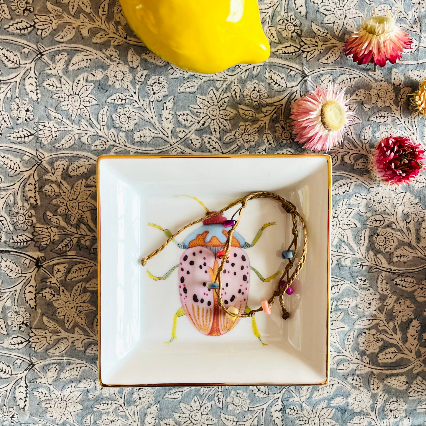 "Vide Poche" Porzellanschale mit rosa Käfer Motiv (Kopie) (Kopie)